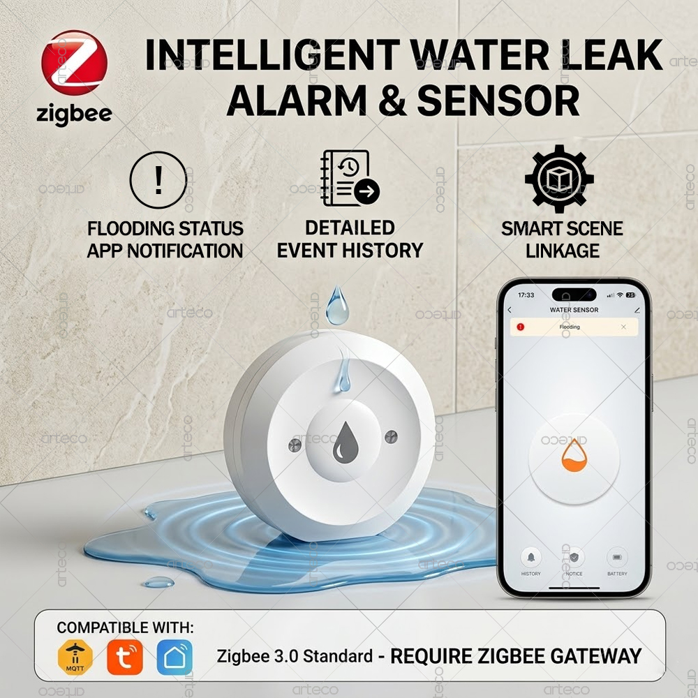 Smart Home Setup - Zigbee Water Leak Sensor Smart Home