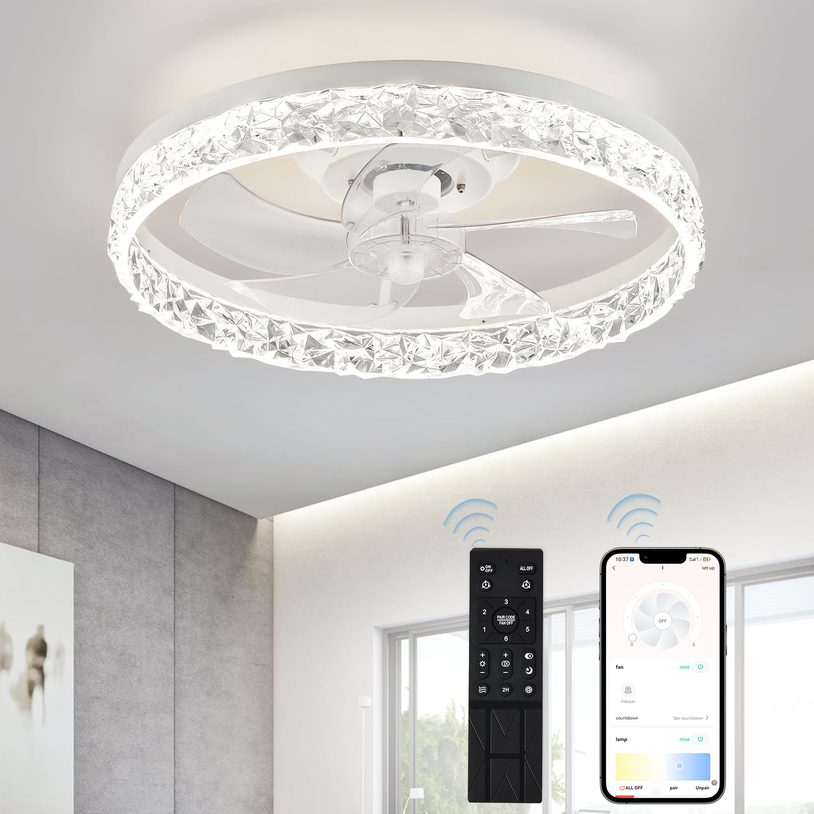 Smart Home Ventilation - Modern LED Ceiling Fan Lmap Remote