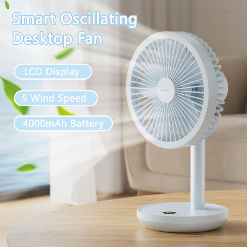 Smart Home Ventilation - NEW Smart Oscillating Desktop Fan 4000mAh
