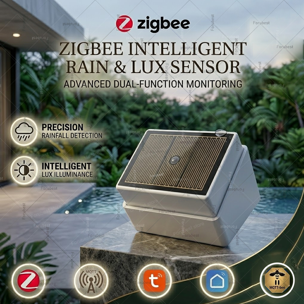 Smart Home Setup - Zigbee Rain Sensor with Brightness Detector,Rainfall