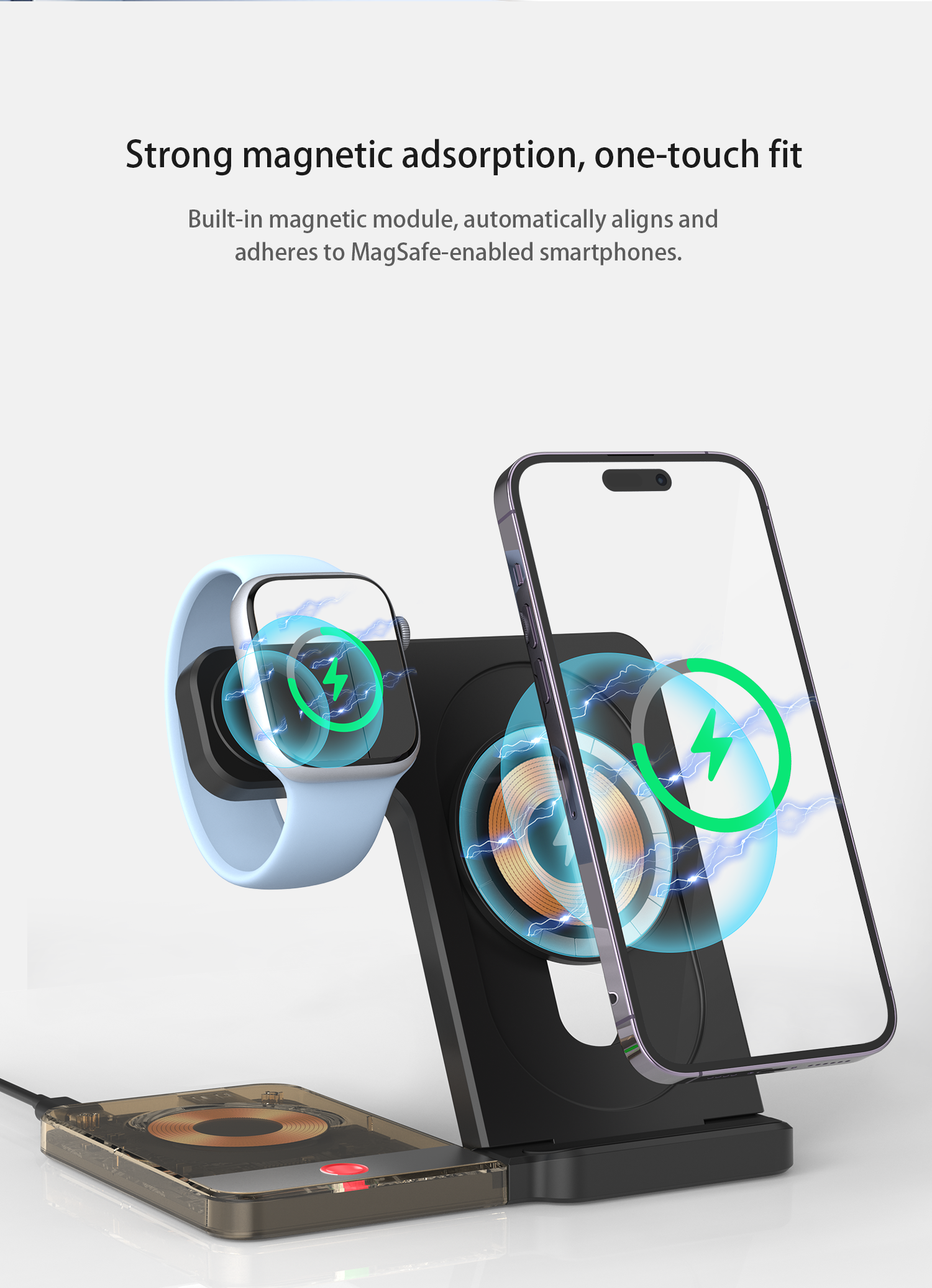 Magnetic Wireless Charger 5 in - Smart Night Light reseña y precio