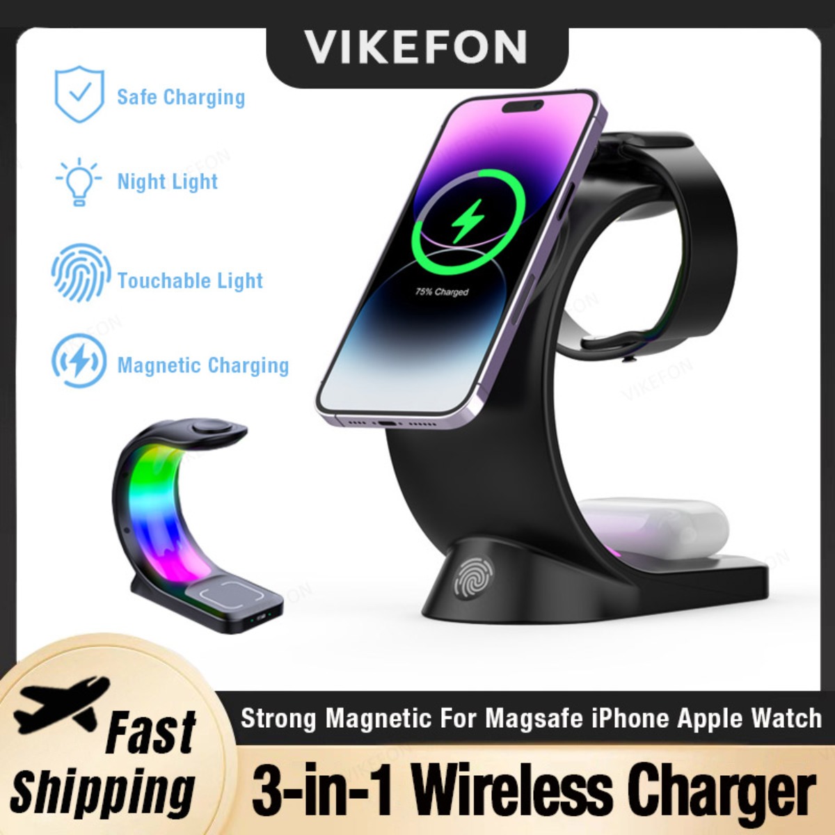 Magnetic Wireless Charger Touc - Smart Night Light reseña y precio