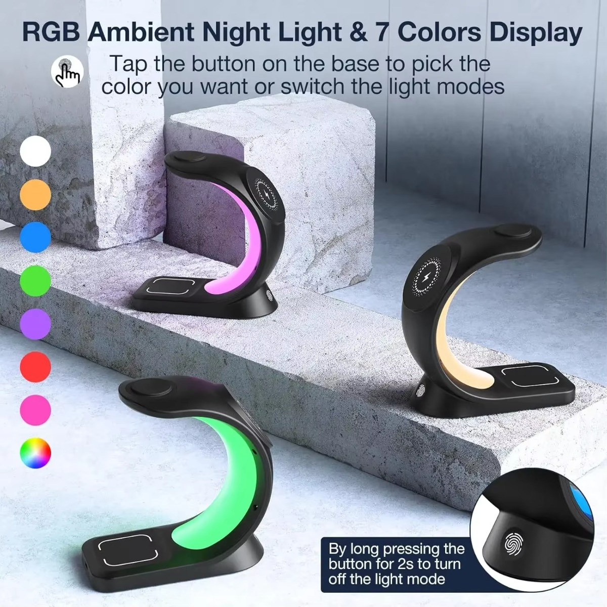 Magnetic Wireless Charger Touc - Smart Night Light reseña y precio