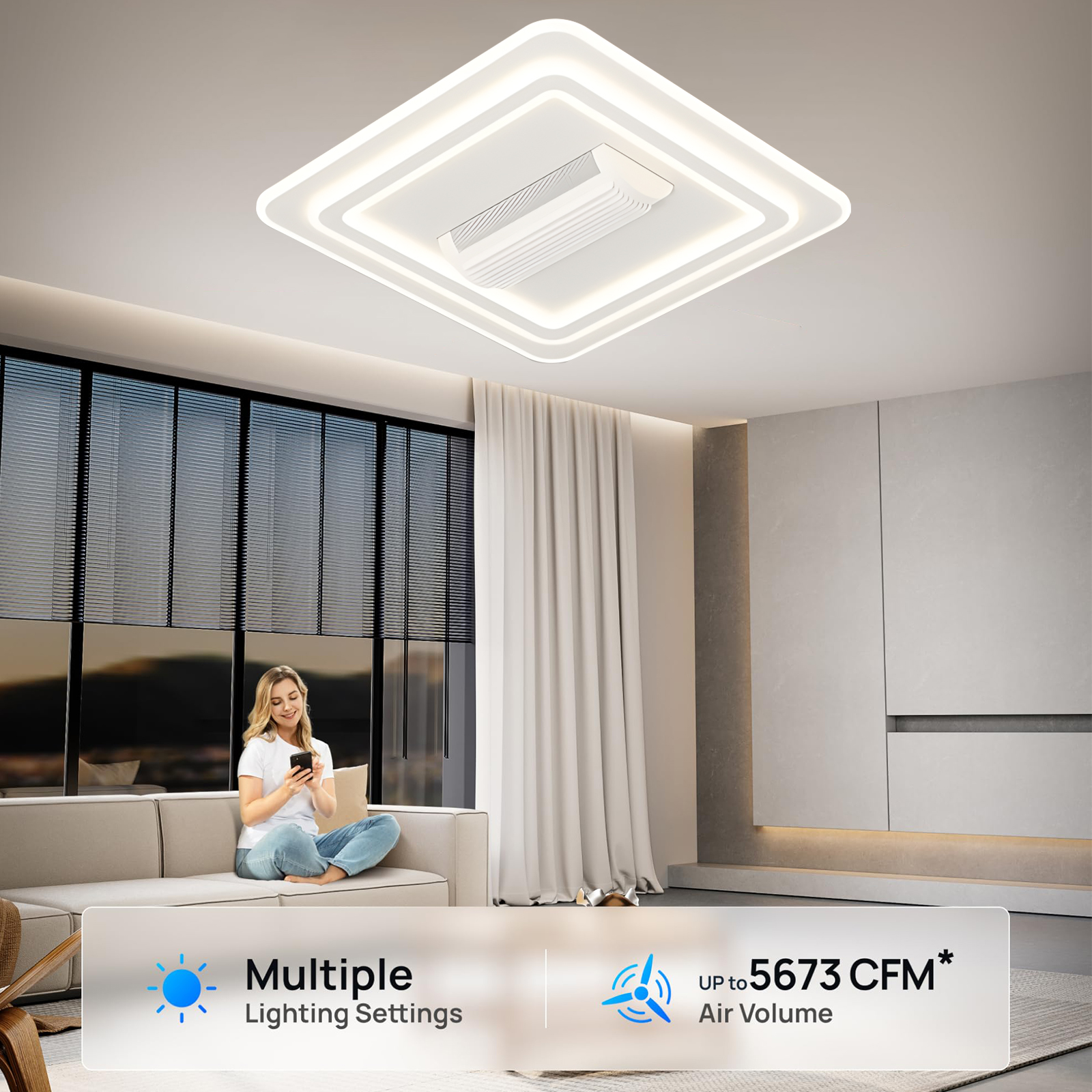 Modern Ceiling Fan with Light  - Smart Home Ventilation reseña y precio