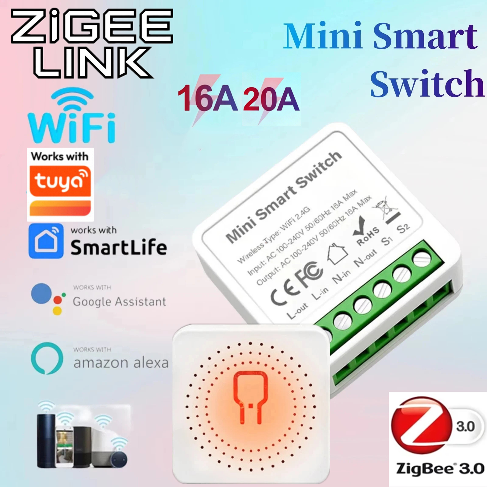 For Tuya Mini Smart WiFi Switc - Tuya Smart Switch reseña y precio