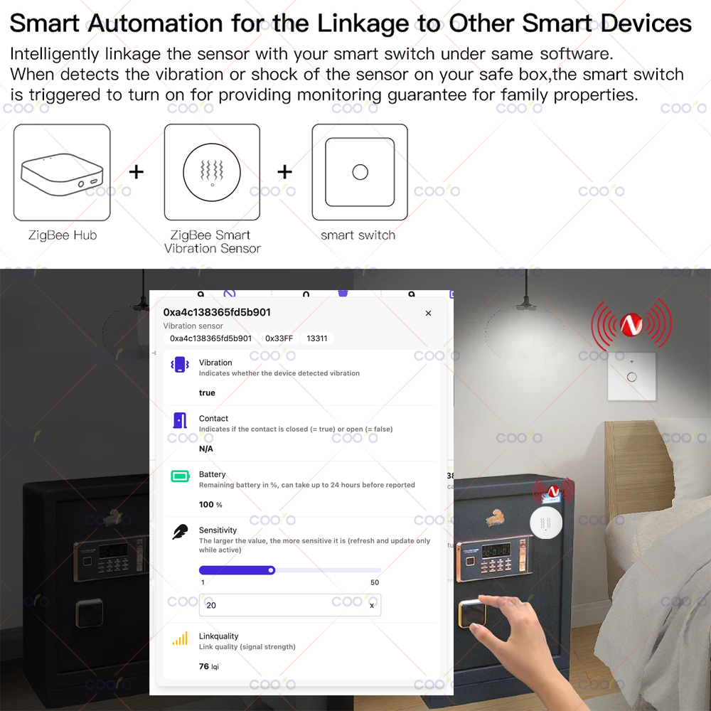 ZigBee 3.0 Vibration Sensor Re - Smart Home Setup reseña y precio