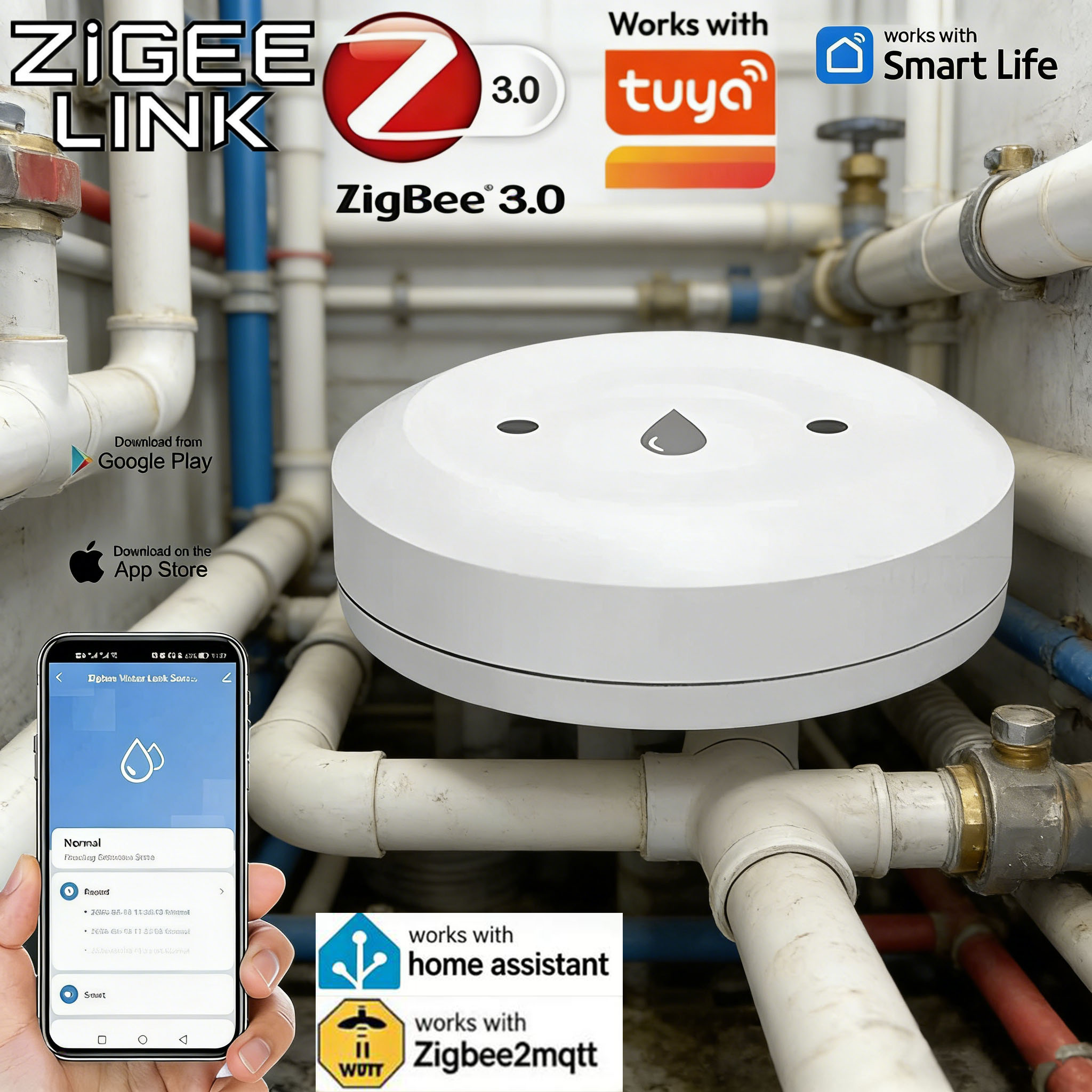 For Tuya Zigbee Smart Water Le - Smart Home Setup reseña y precio