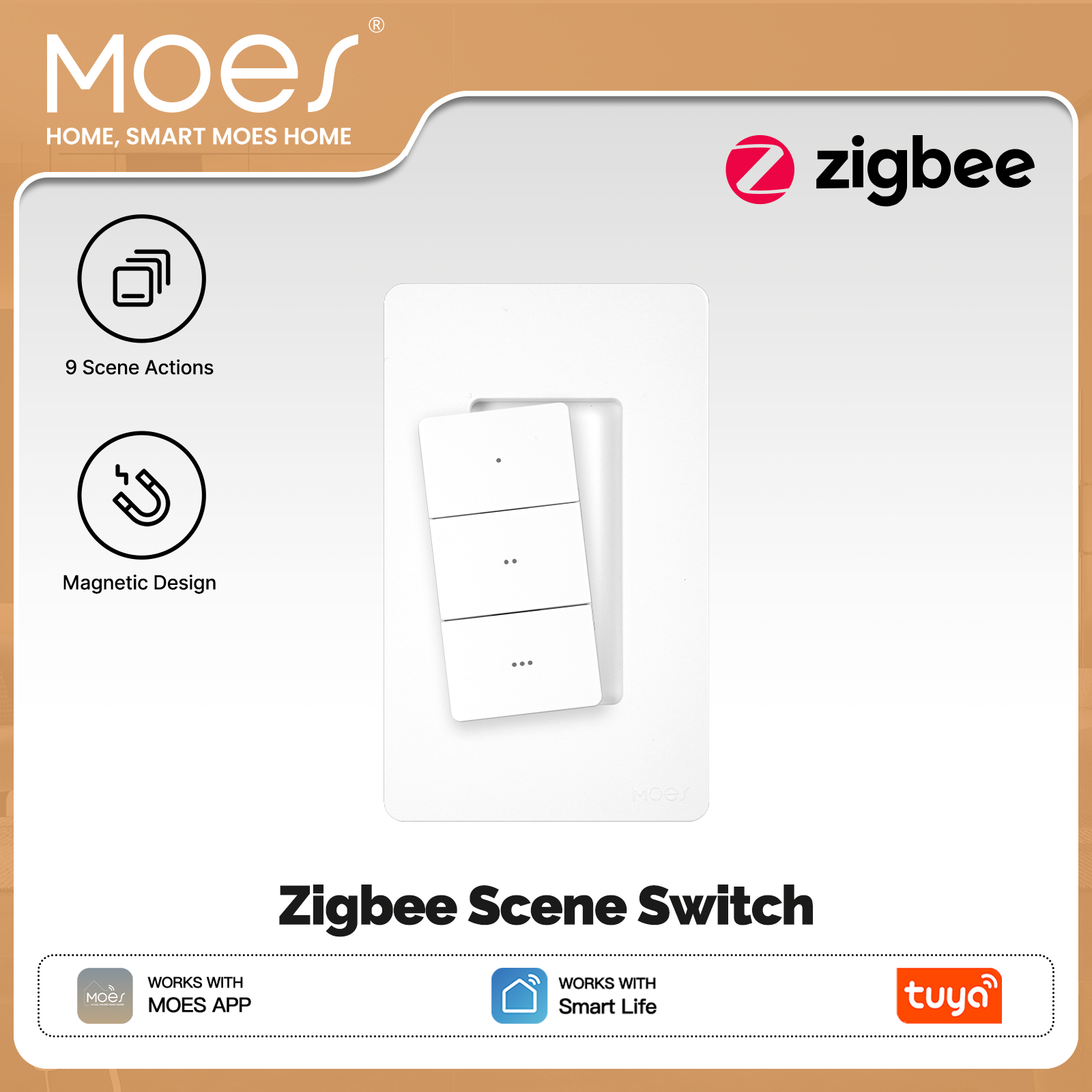 MOES Tuya Zigbee Smart Wireles - Tuya Smart Switch reseña y precio