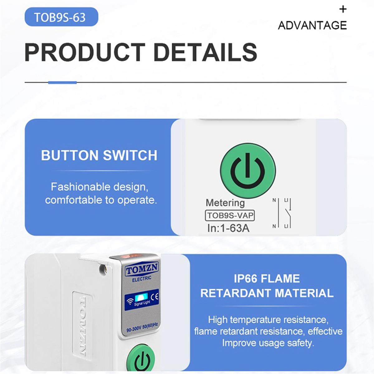 ABMO  TOB9S-VAP TUYA 63A 1P+N  - Tuya Smart Switch reseña y precio