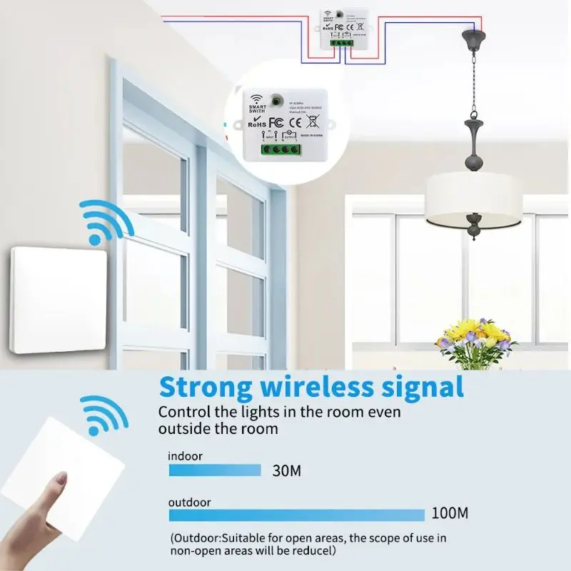 RF 433MHz Wireless Wall Switch - Smart Home Ventilation reseña y precio