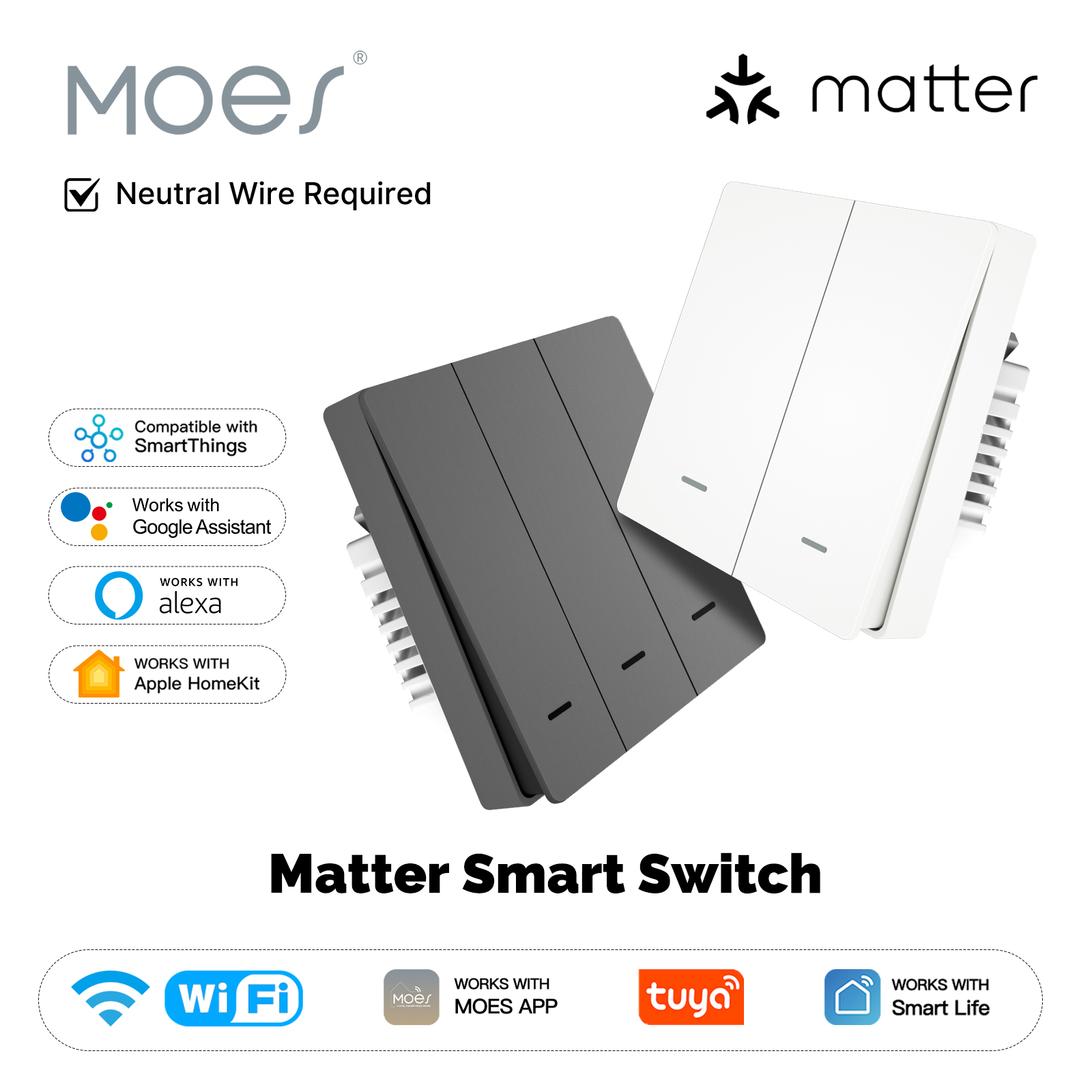 MOES Matter Tuya WiFi Smart Li - Tuya Smart Switch reseña y precio