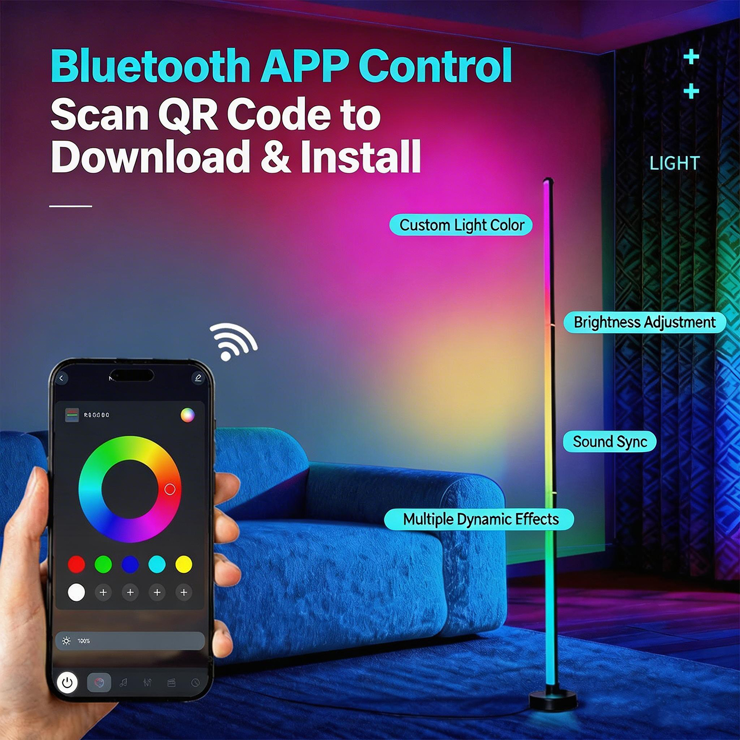Smart RGB LED Corner Floor Lam - Smart Night Light reseña y precio