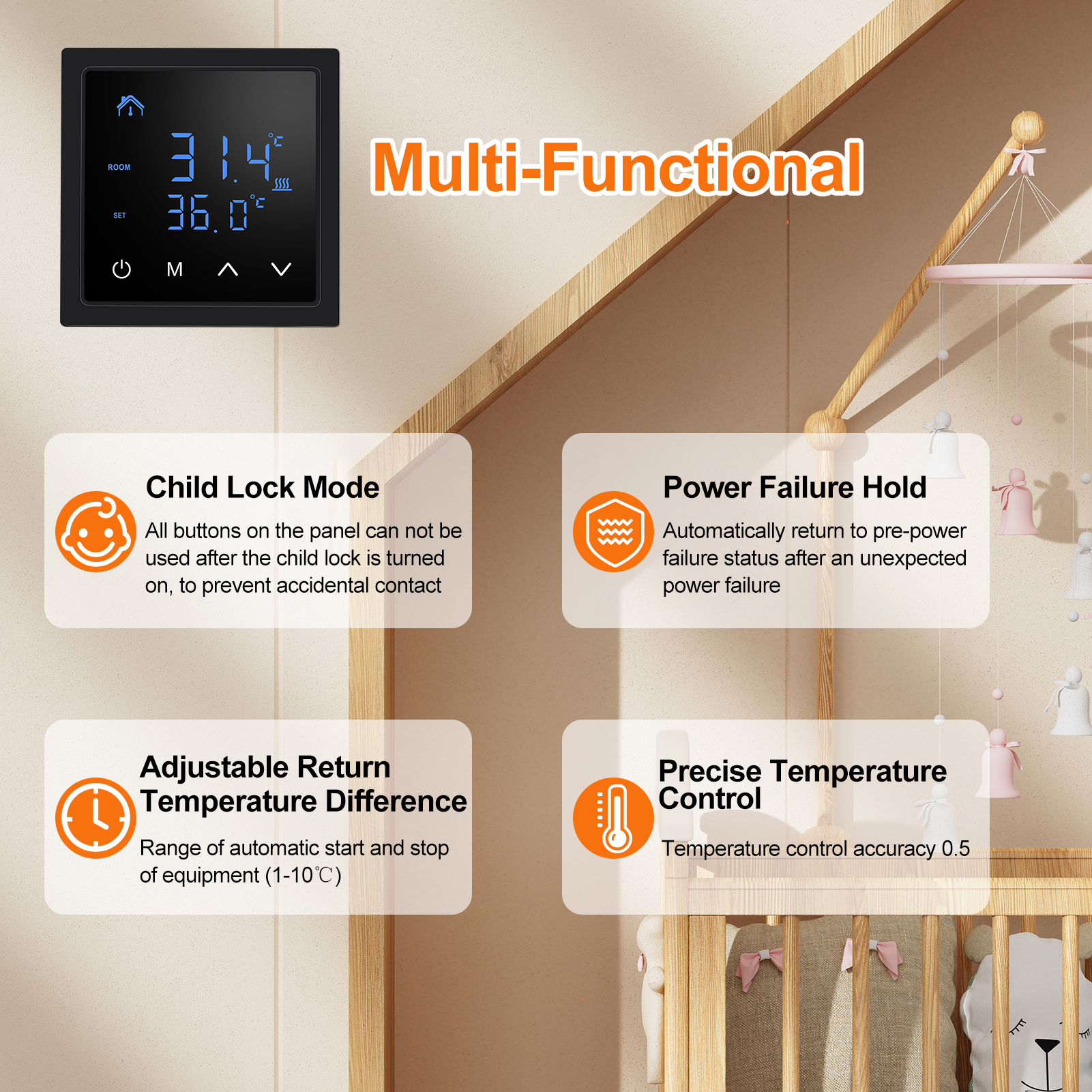 Smart Thermostat 16A Floor Hea - Wifi Thermostat reseña y precio