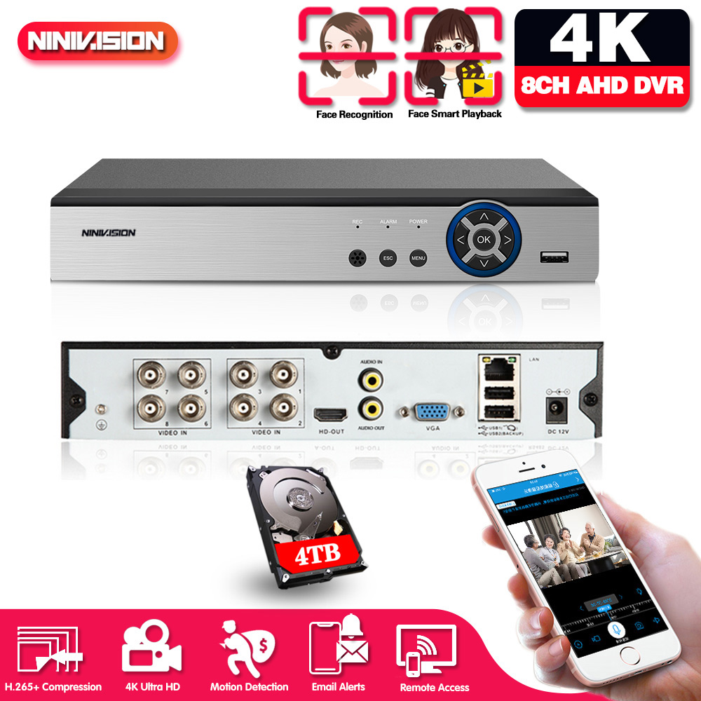 NINIVISION 8CH 4K AHD DVR AI H - Smart Home Microsoft reseña y precio