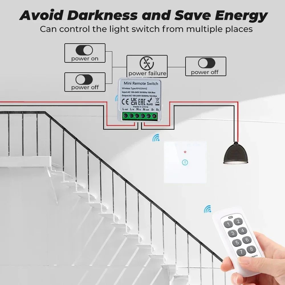 433Mhz RF 86 Wall Panel Switch - Smart Home Ventilation reseña y precio