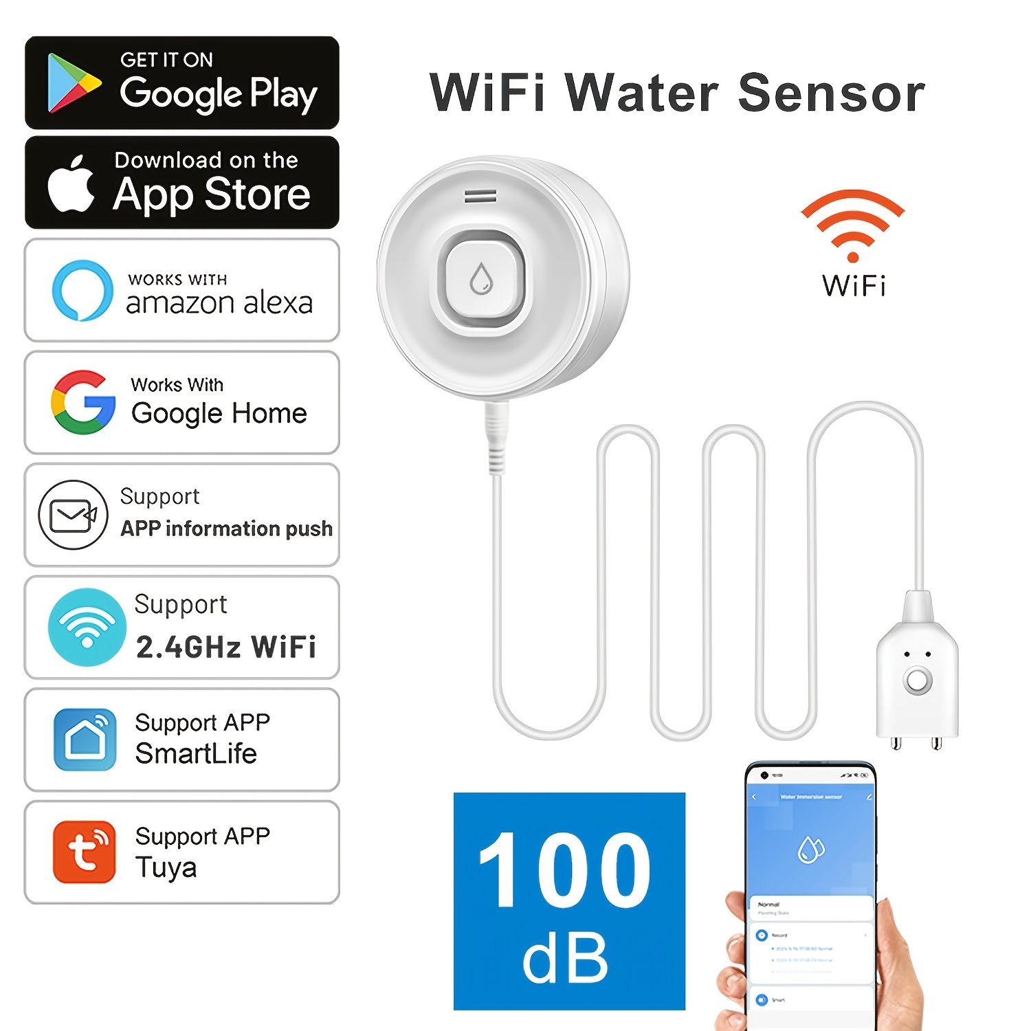 YNF Smart WiFi Water Leak Dete - Smart Home Setup reseña y precio