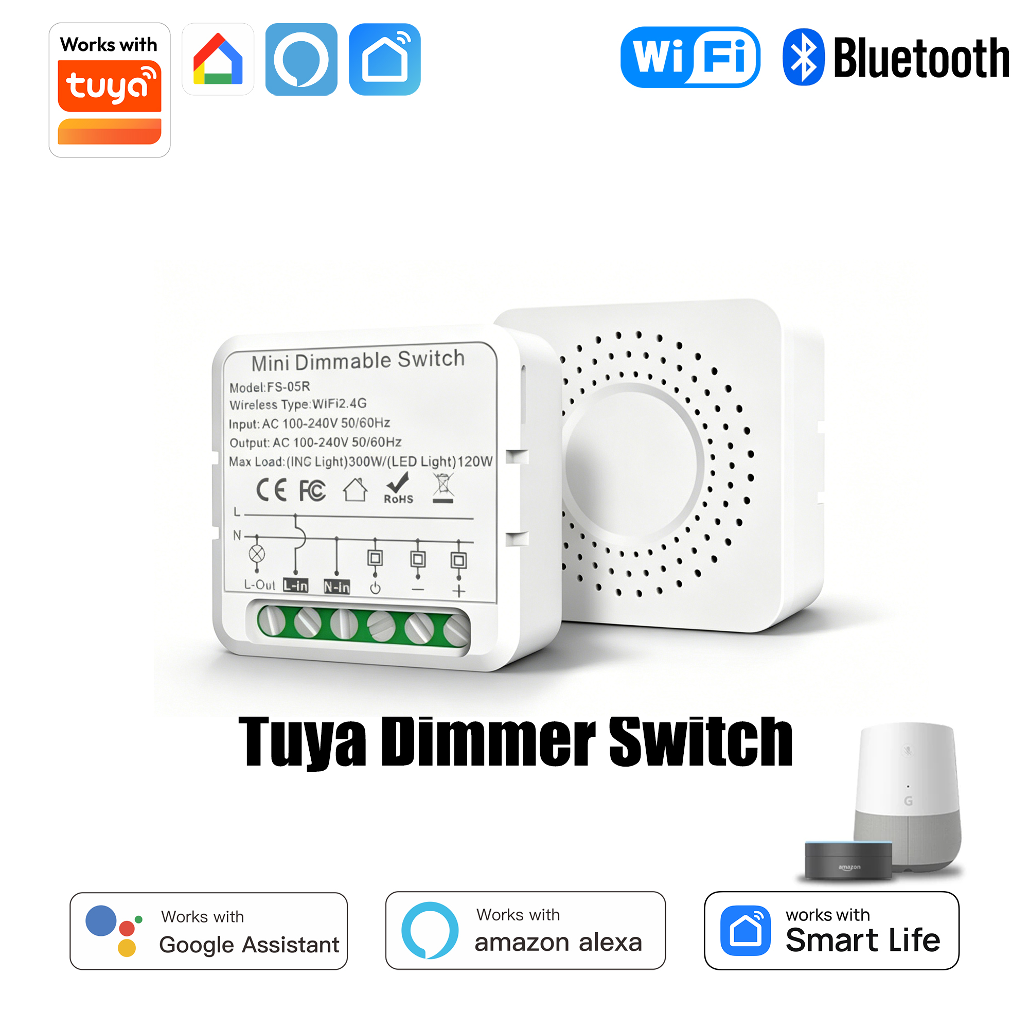 Tuya WiFi Hidden Dimmer Switch - Tuya Smart Switch reseña y precio